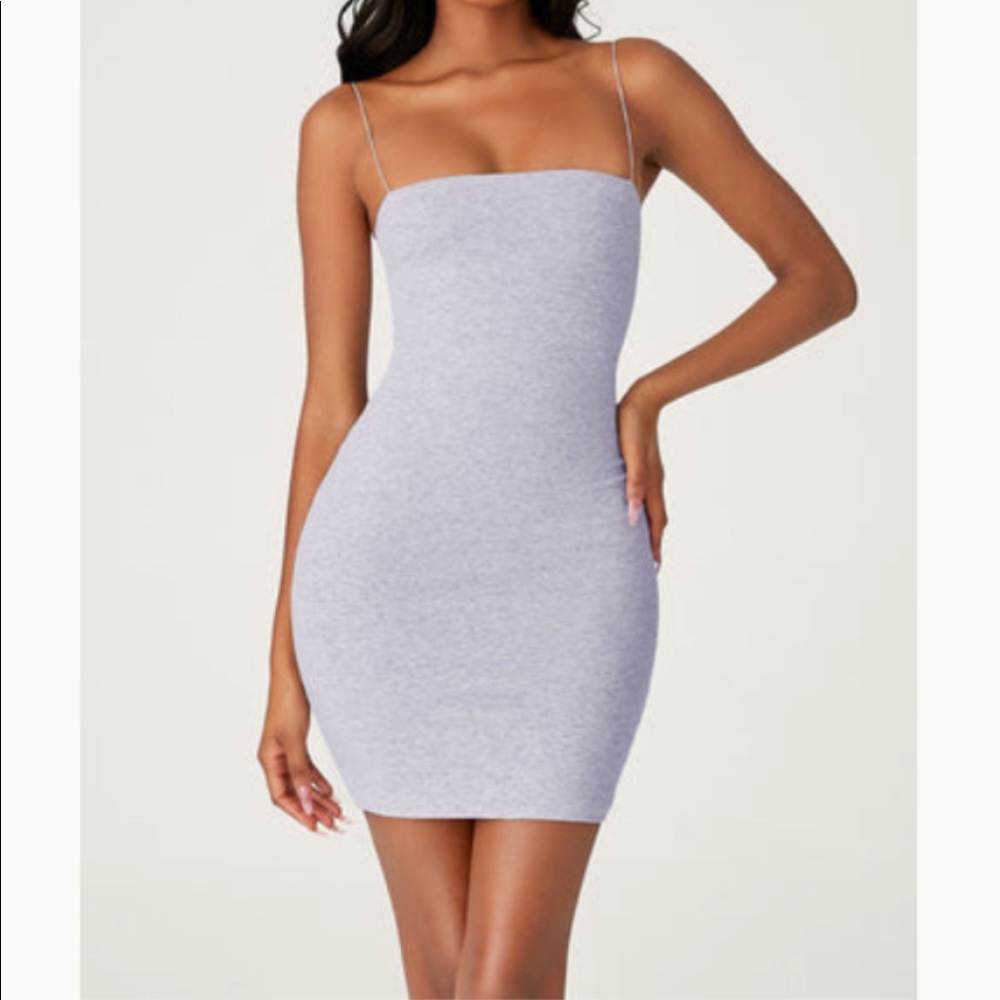 Meshki Mia Thin Strap Bodycon Mini Dress - Grey Marle 
XS